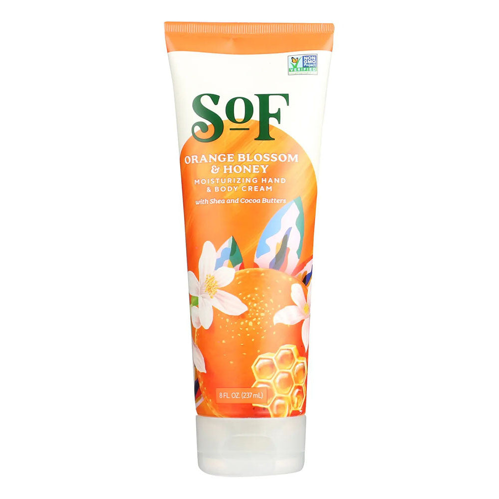 SOF Orange Blossom and Honey Moisturizing Hand and Body Cream, 8 Oz